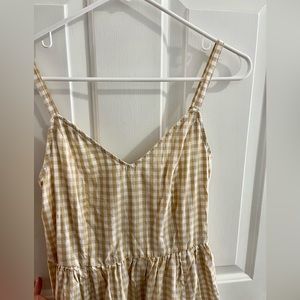 Lightweight gingham dress.